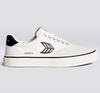 NAIOCA PRO Vintage White Suede Off-White Canvas Black Logo Sneaker